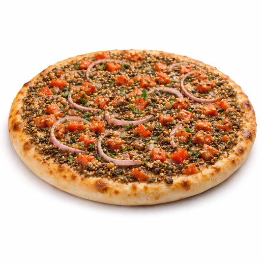 Sandwich libanais zaatar avec tomates et oignons sur galette, spécialité libanaise fraîche à Paris